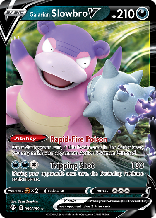 Galarian Slowbro V 099/189 Rare Holo V Darkness Ablaze