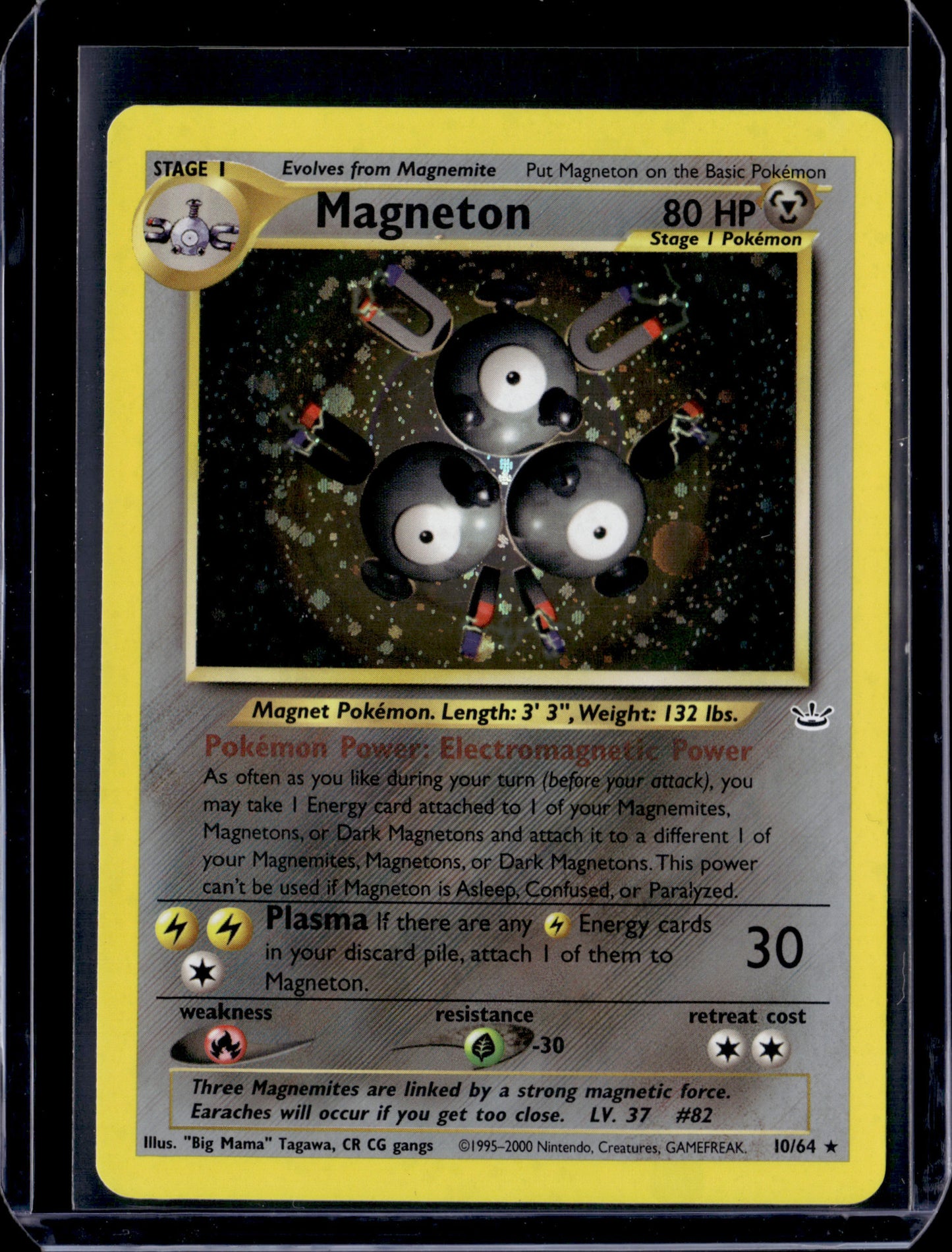 Magneton Neo Revelation #10/64 Unlimited Holofoil Pokémon Card (front)