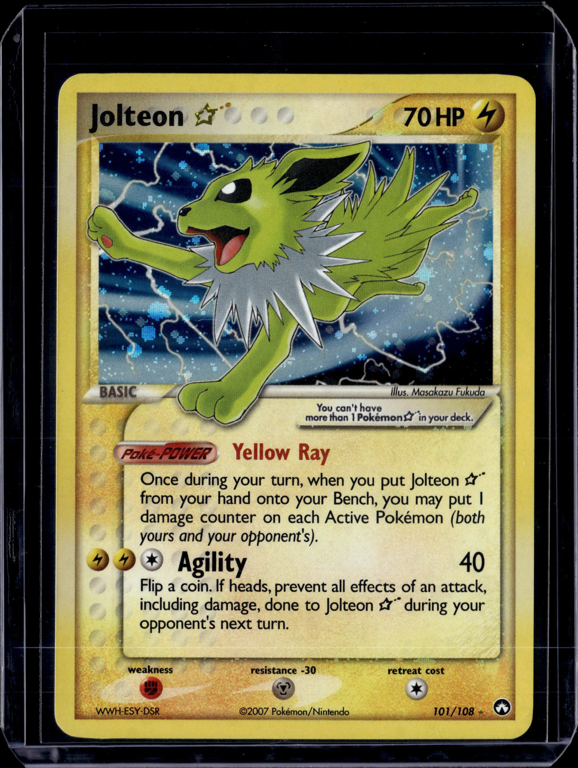 Jolteon Star Power Keepers #101/108 Holofoil Pokémon Card (front)