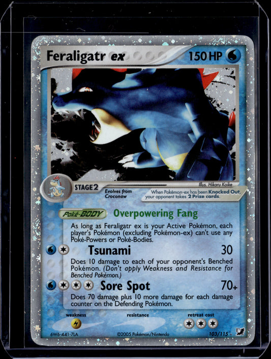 Feraligatr ex Unseen Forces #103/115 Holofoil Pokémon Card (front)