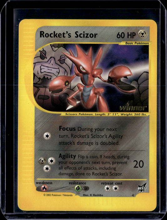 Rocket's Scizor - 4 [Winner] Best of Promos #004/009 Normal Pokémon Card