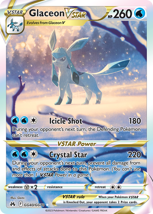 Glaceon VSTAR GG40/070 Rare Holo VSTAR Crown Zenith Galarian Gallery