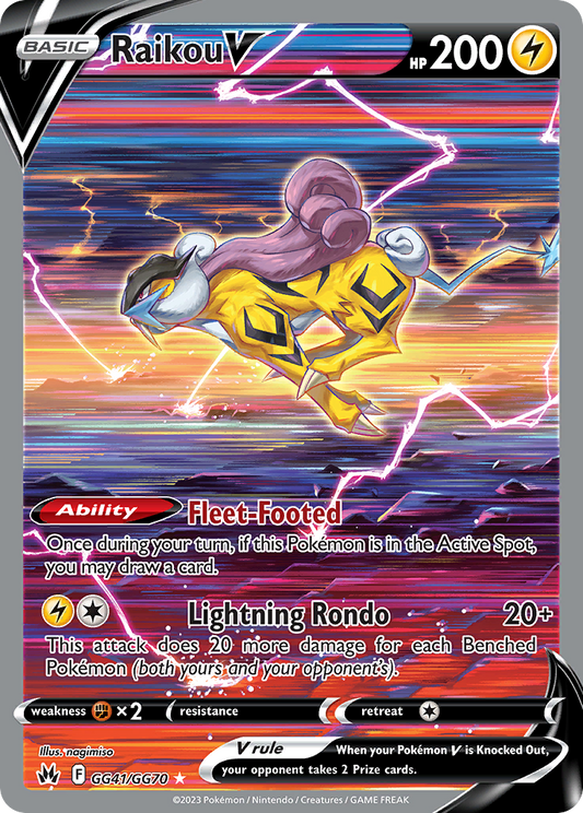 Raikou V GG41/070 Rare Holo V Crown Zenith Galarian Gallery