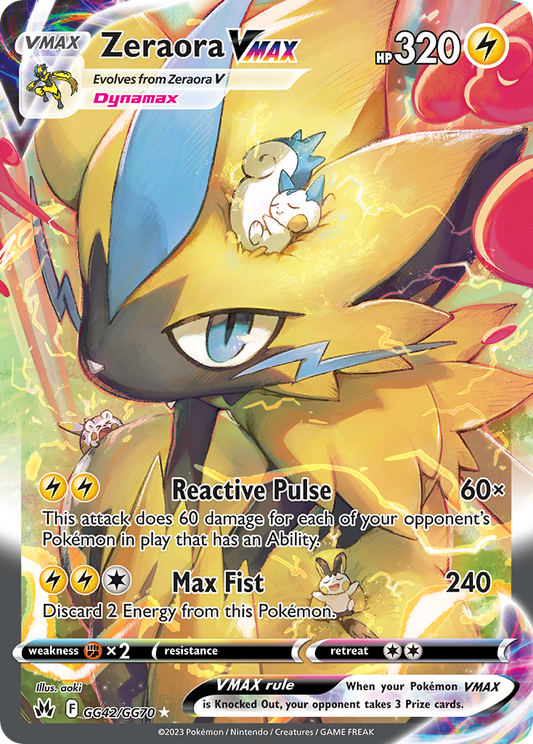 Zeraora VMAX GG42/070 Rare Holo VMAX Crown Zenith Galarian Gallery