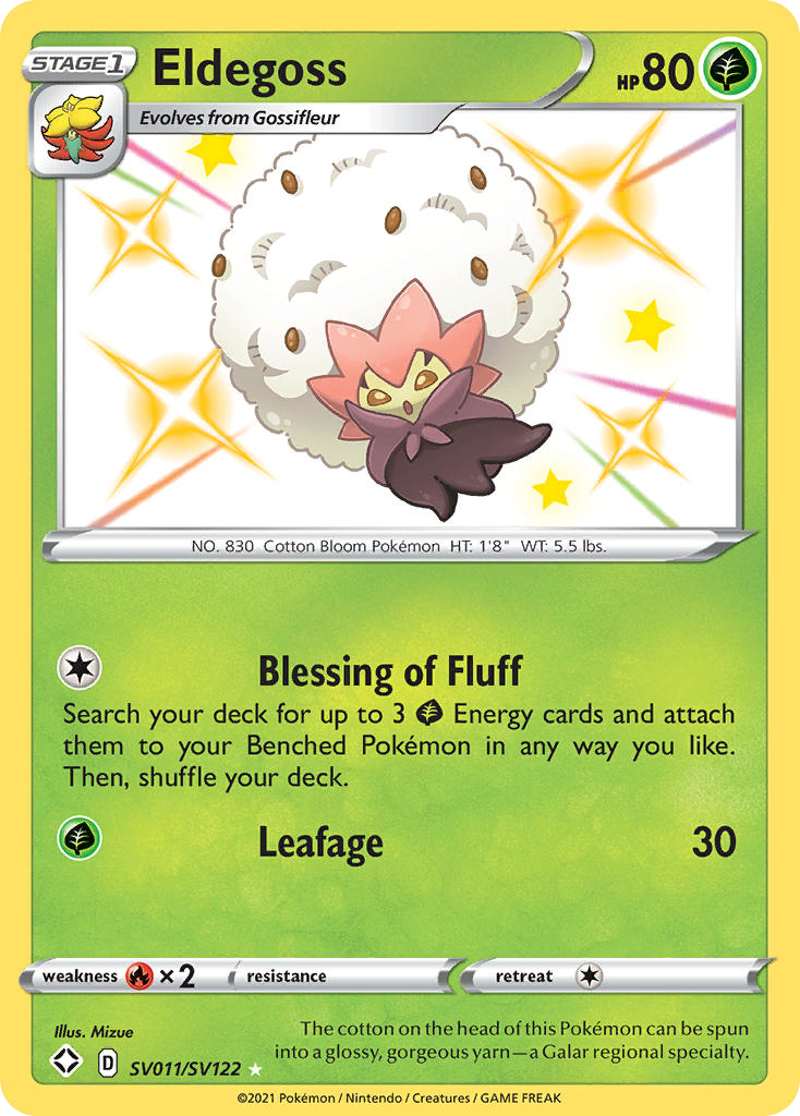 Eldegoss SV011/122 Rare Shiny Shining Fates Shiny Vault