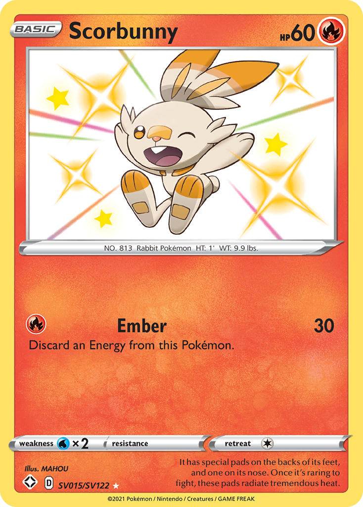 Scorbunny SV015/122 Rare Shiny Shining Fates Shiny Vault