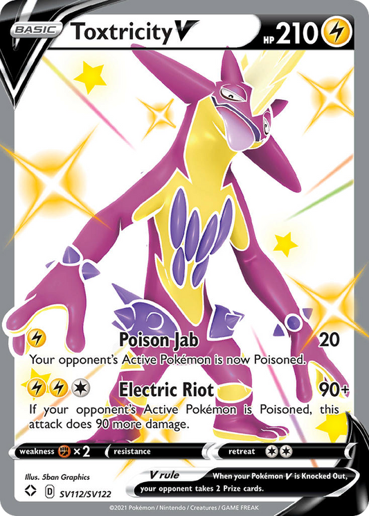 Toxtricity V SV112/122 Rare Holo V Shining Fates Shiny Vault