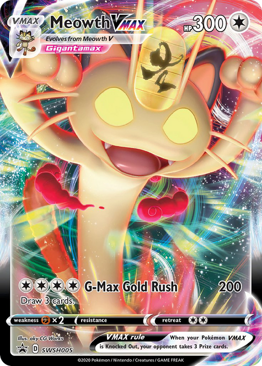 Meowth VMAX SWSH005/307 Promo SWSH Black Star Promos