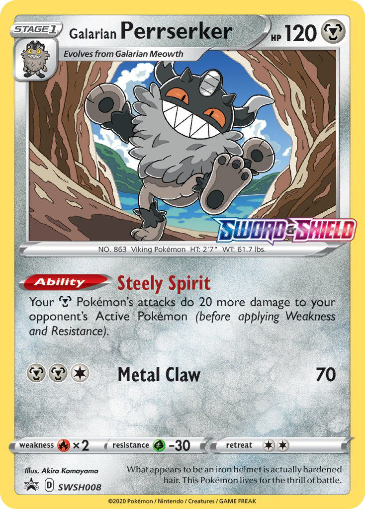 Galarian Perrserker SWSH008/307 Promo SWSH Black Star Promos