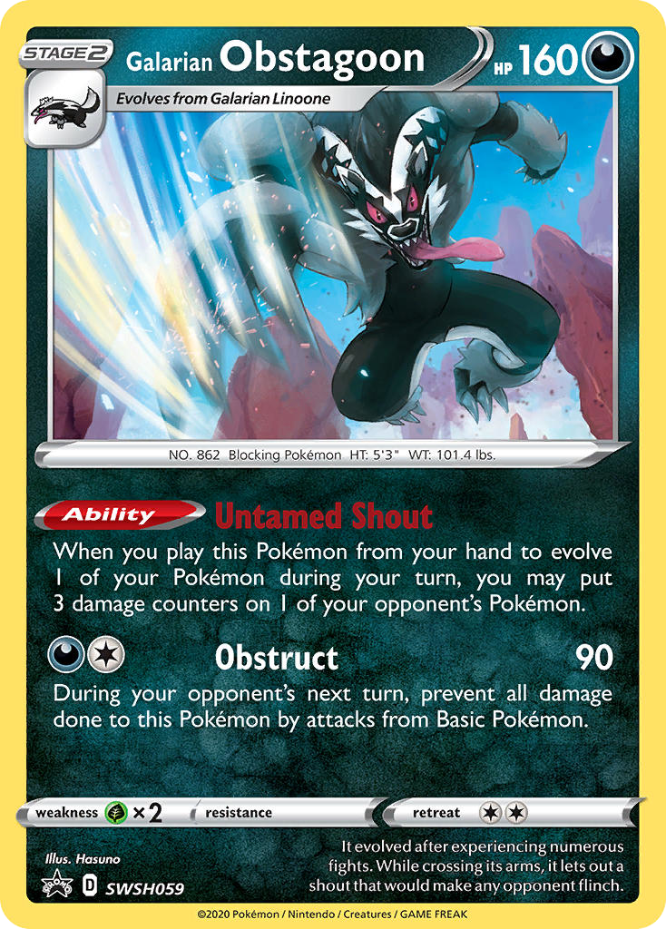 Galarian Obstagoon SWSH059/307 Promo SWSH Black Star Promos