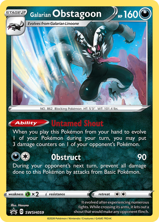 Galarian Obstagoon SWSH059/307 Promo SWSH Black Star Promos