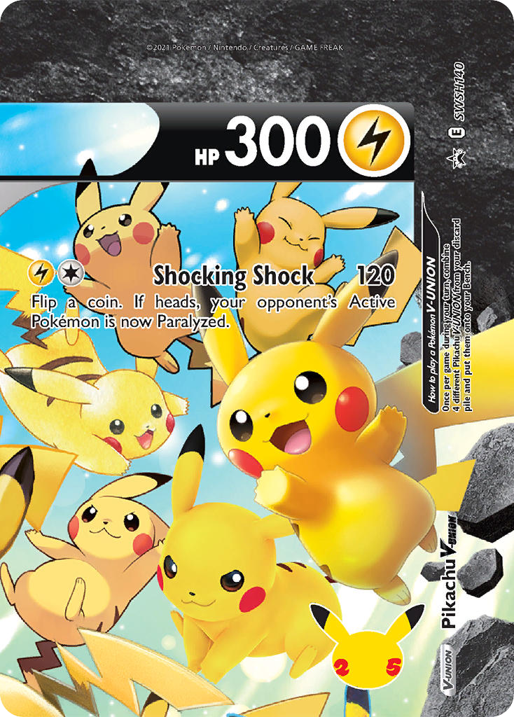 Pikachu V-UNION SWSH140/307 Promo SWSH Black Star Promos