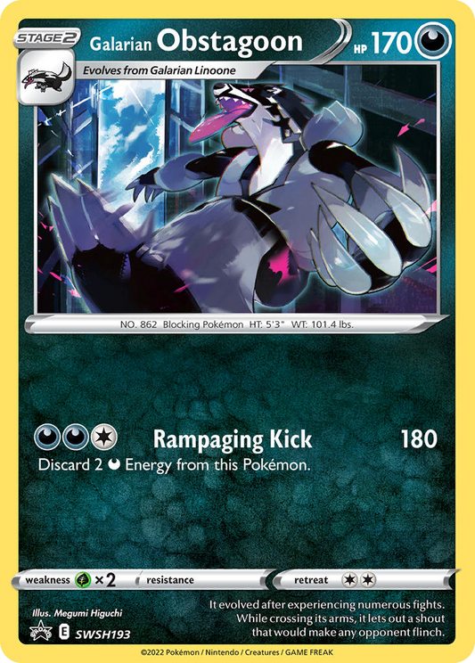 Galarian Obstagoon SWSH193/307 Promo SWSH Black Star Promos