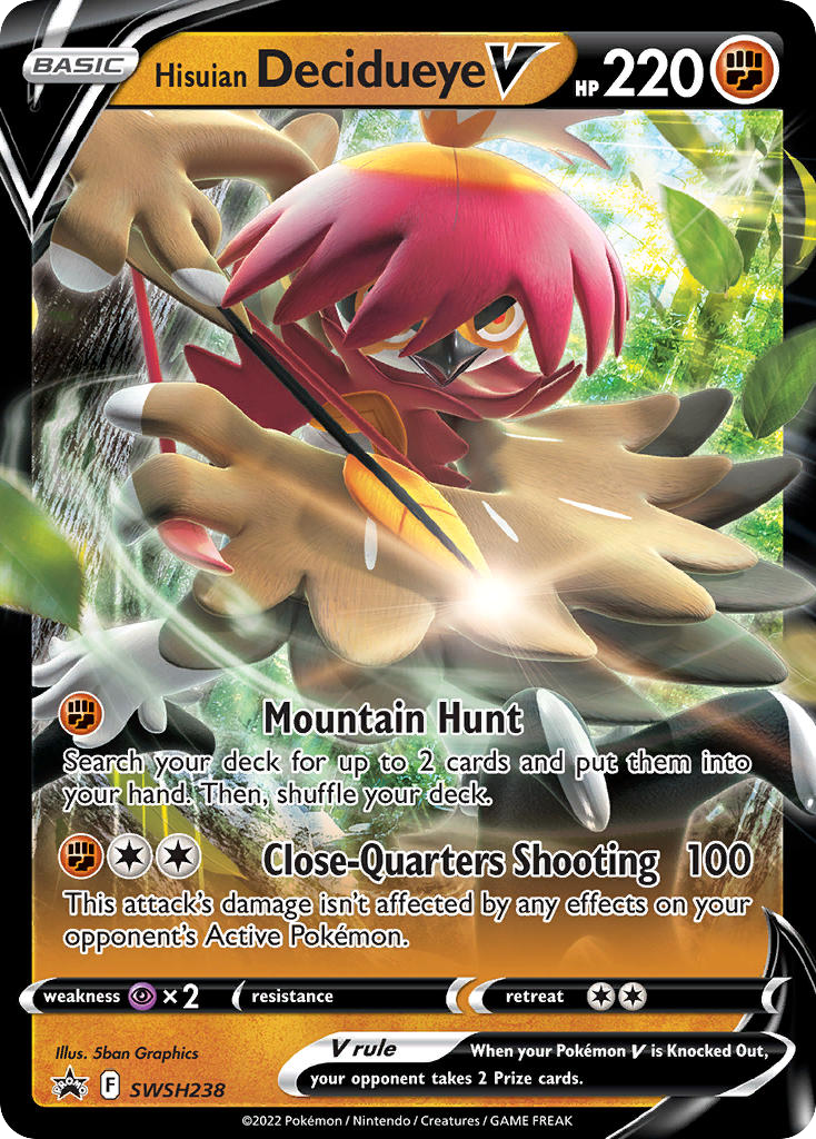 Hisuian Decidueye V SWSH238/307 Promo SWSH Black Star Promos