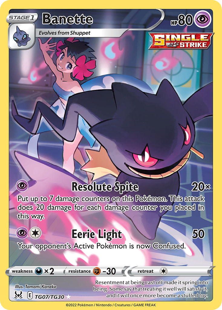 Banette TG07/030 Trainer Gallery Rare Holo Lost Origin Trainer Gallery