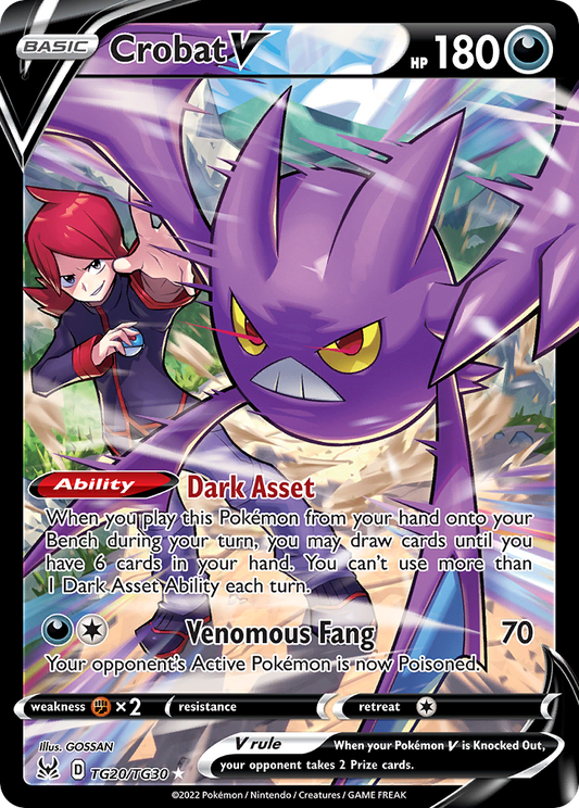 Crobat V TG20/030 Rare Holo V Lost Origin Trainer Gallery