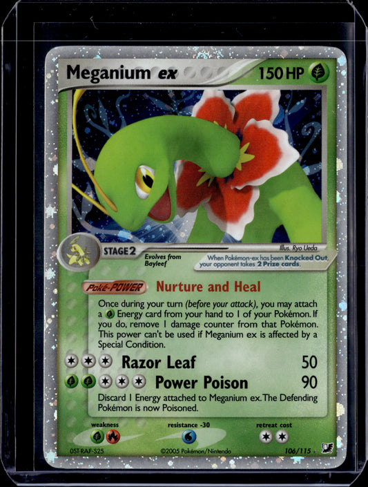 Meganium ex Unseen Forces #106/115 Holofoil Pokémon Card (front)