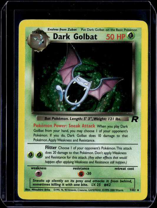 Dark Golbat (7) Team Rocket #07/82 Unlimited Holofoil Pokémon Card (front)