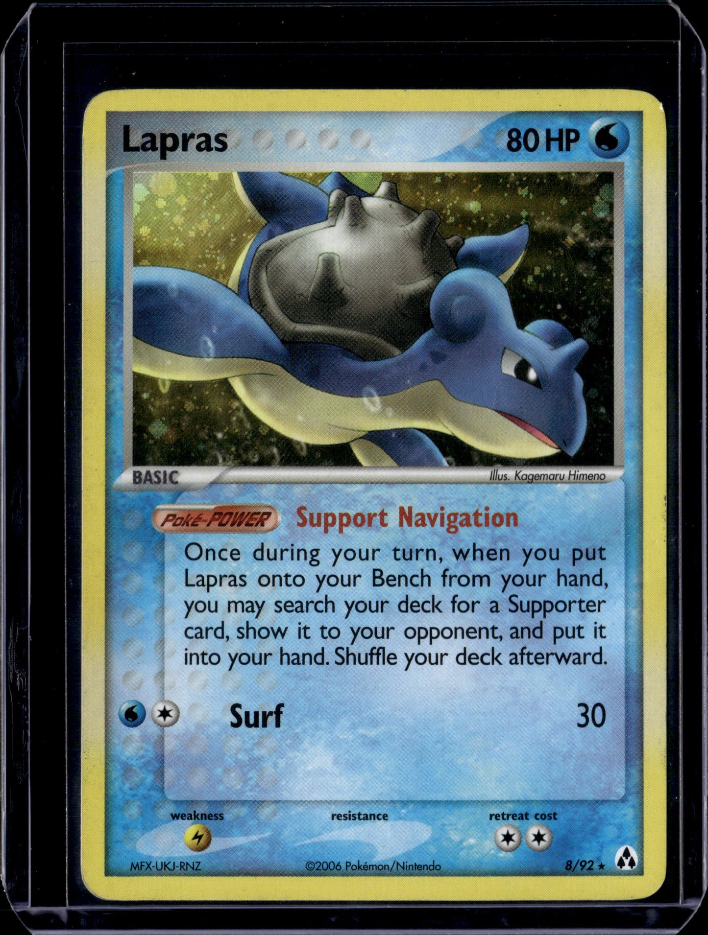 Lapras Legend Maker #8/92 Holofoil Pokémon Card (front)
