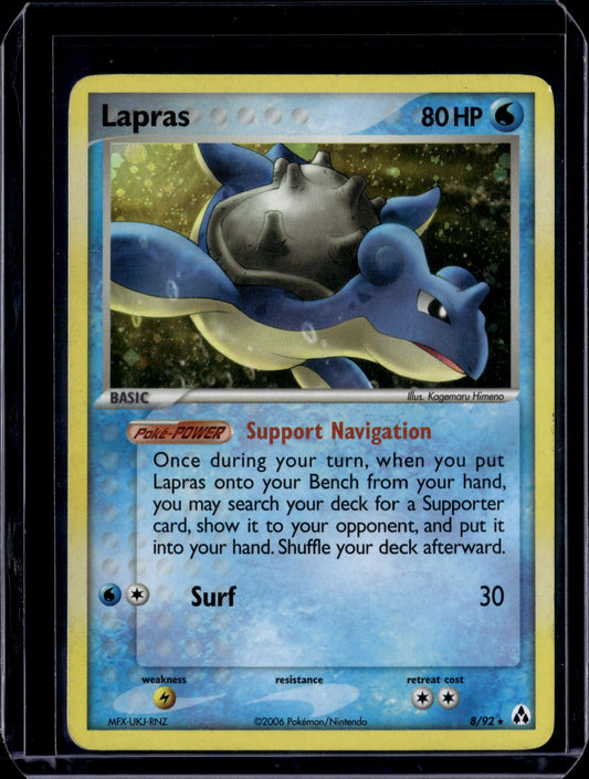 Lapras Legend Maker #8/92 Holofoil Pokémon Card (front)