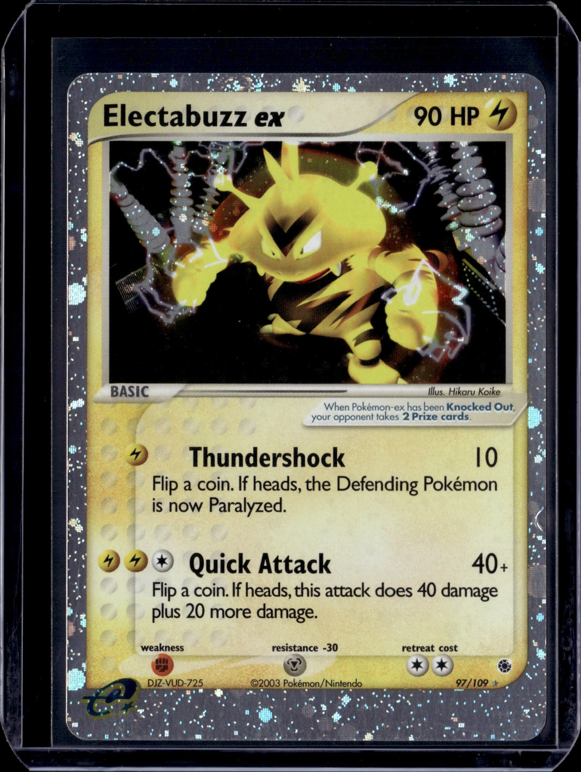 Electabuzz ex Ruby and Sapphire #97/109 Holofoil Pokémon Card (front)