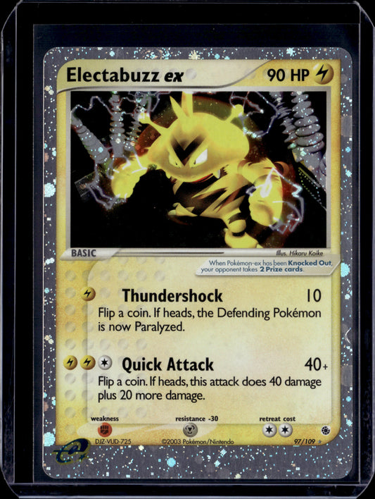 Electabuzz ex Ruby and Sapphire #97/109 Holofoil Pokémon Card (front)