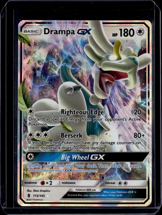 Drampa GX SM - Guardians Rising #115/145 Holofoil Pokémon Card (front)
