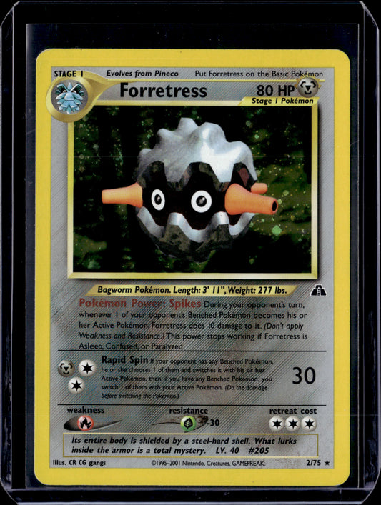 Forretress (2) Neo Discovery #02/75 Unlimited Holofoil Pokémon Card (front)