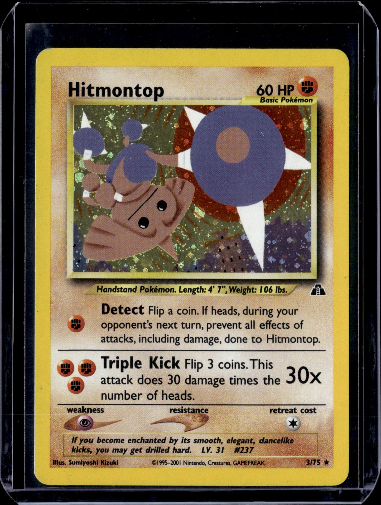 Hitmontop (3) Neo Discovery #03/75 Unlimited Holofoil Pokémon Card (front)