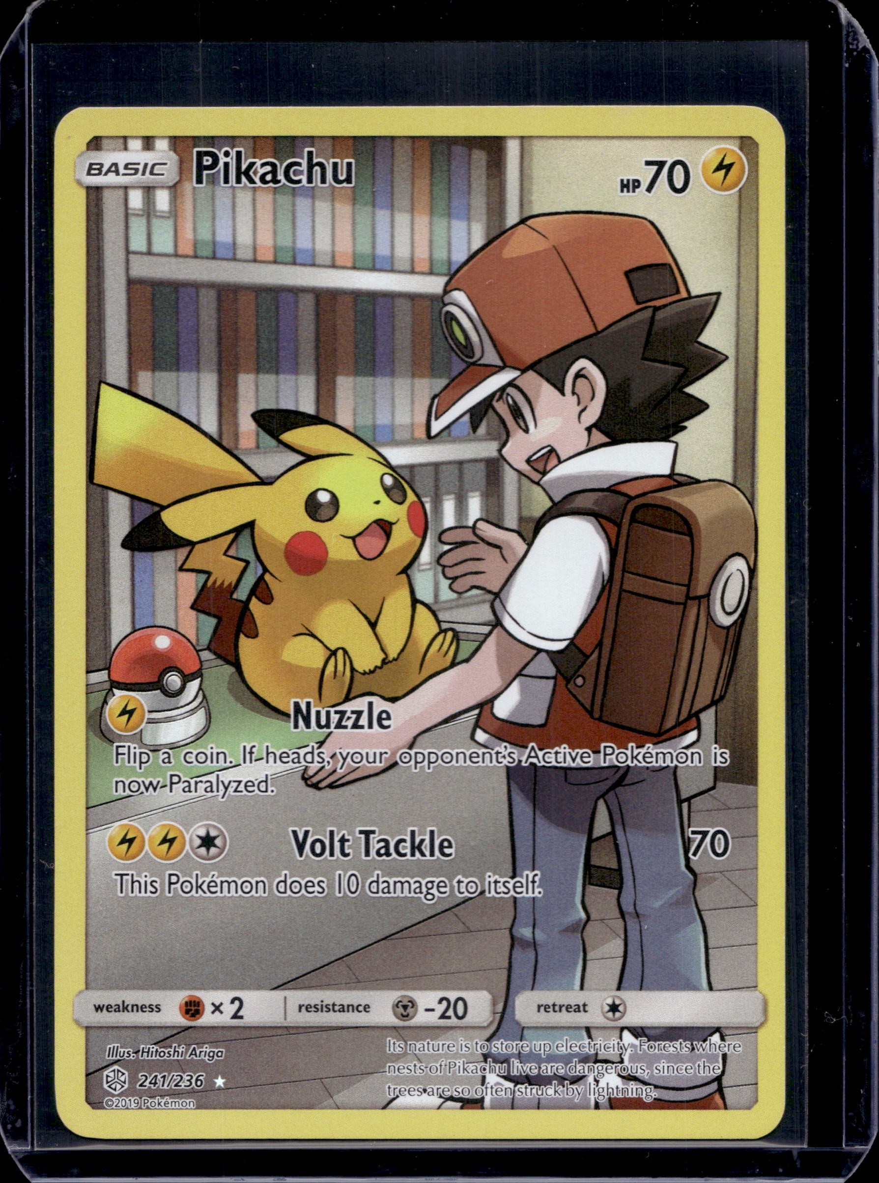Pikachu (Secret) SM - Cosmic Eclipse #241/236 Holofoil Pokémon Card (front)