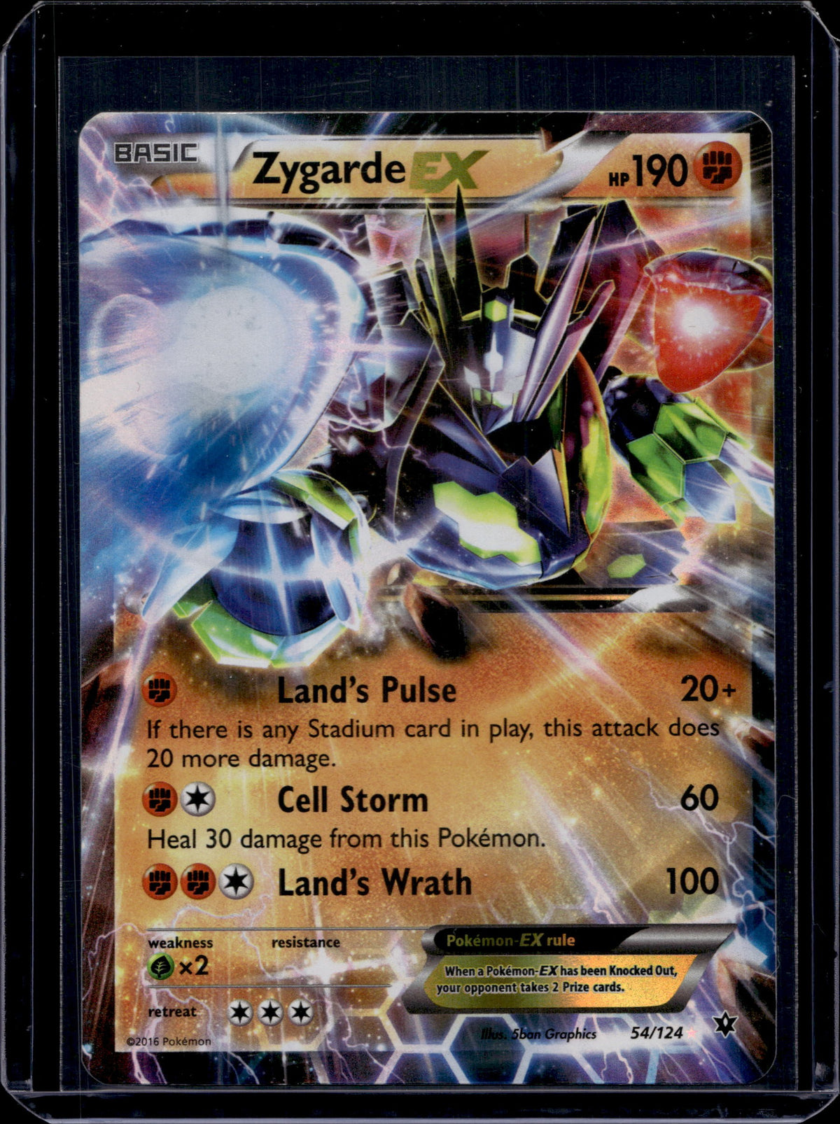 Zygarde EX XY - Fates Collide #54/124 Holofoil Pokémon Card (front)