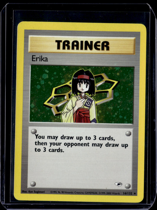 Erika (16) Gym Heroes #016/132 Unlimited Holofoil Pokémon Card (front)