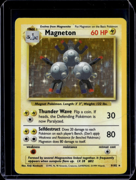 Magneton Base Set #009/102 Holofoil Pokémon Card (front)