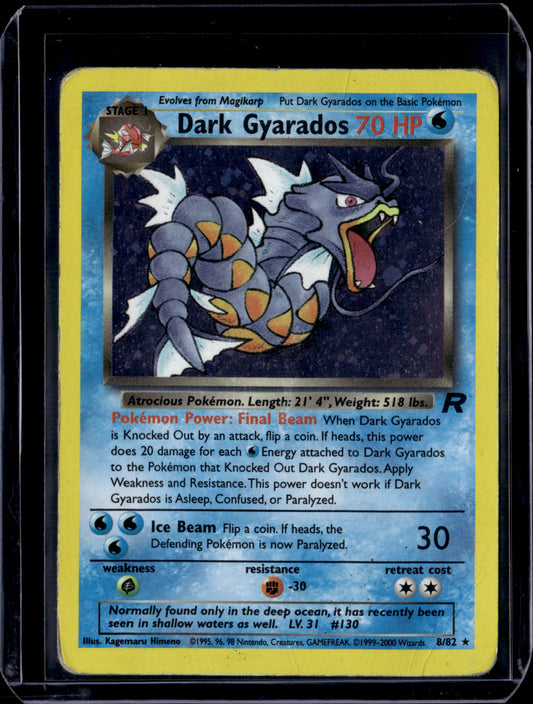 Dark Gyarados (8) Team Rocket #08/82 Unlimited Holofoil Pokémon Card (front)