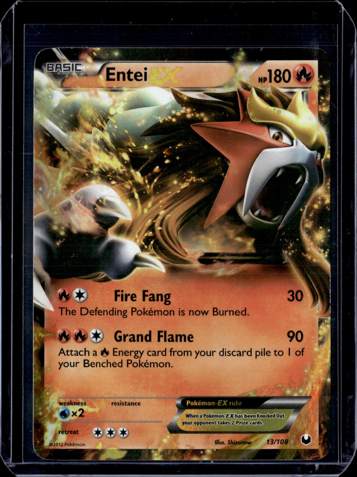Entei EX Dark Explorers #13/108 Holofoil Pokémon Card (front)