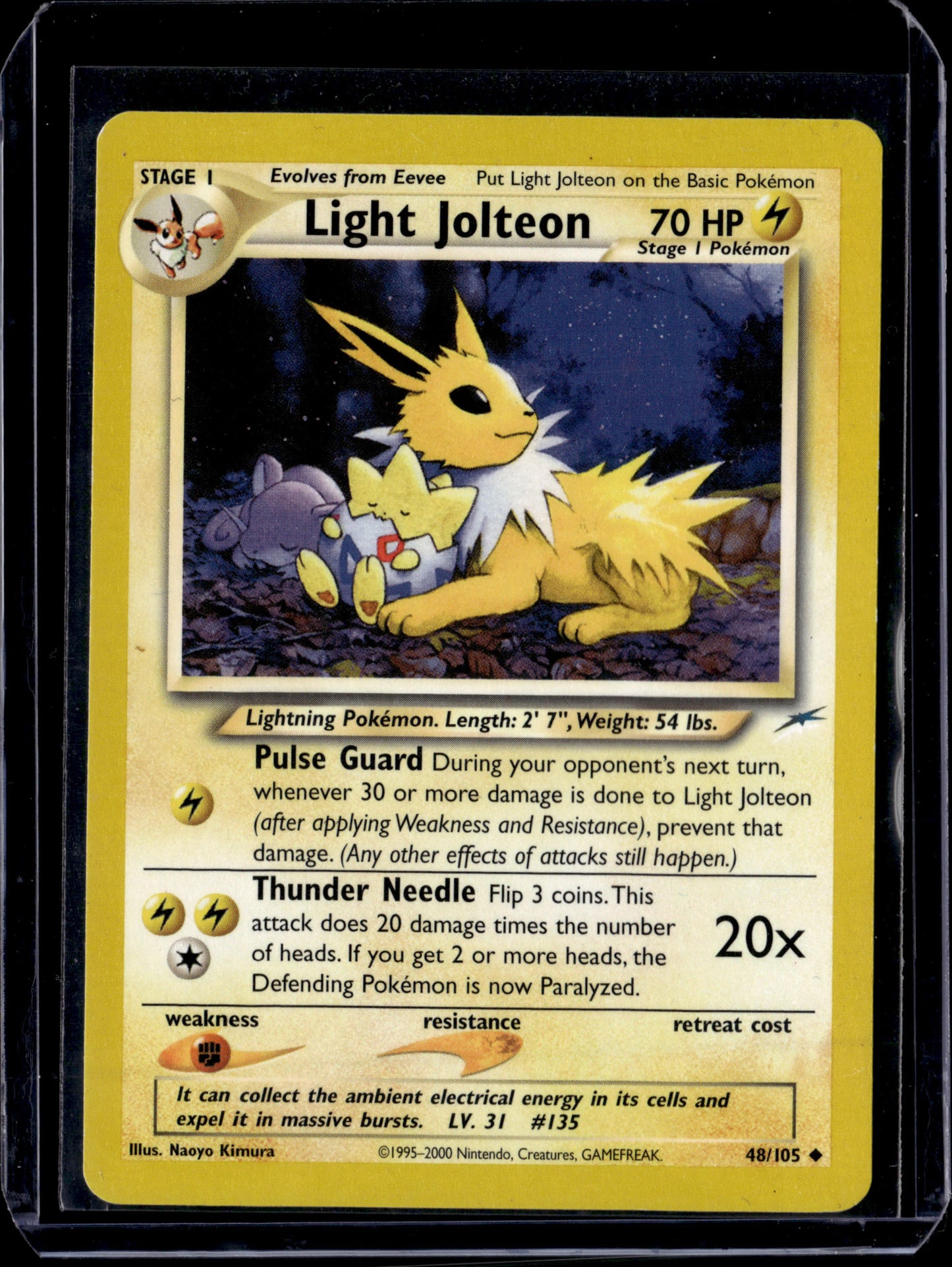 Light Jolteon Neo Destiny #048/105 Unlimited Pokémon Card (front)