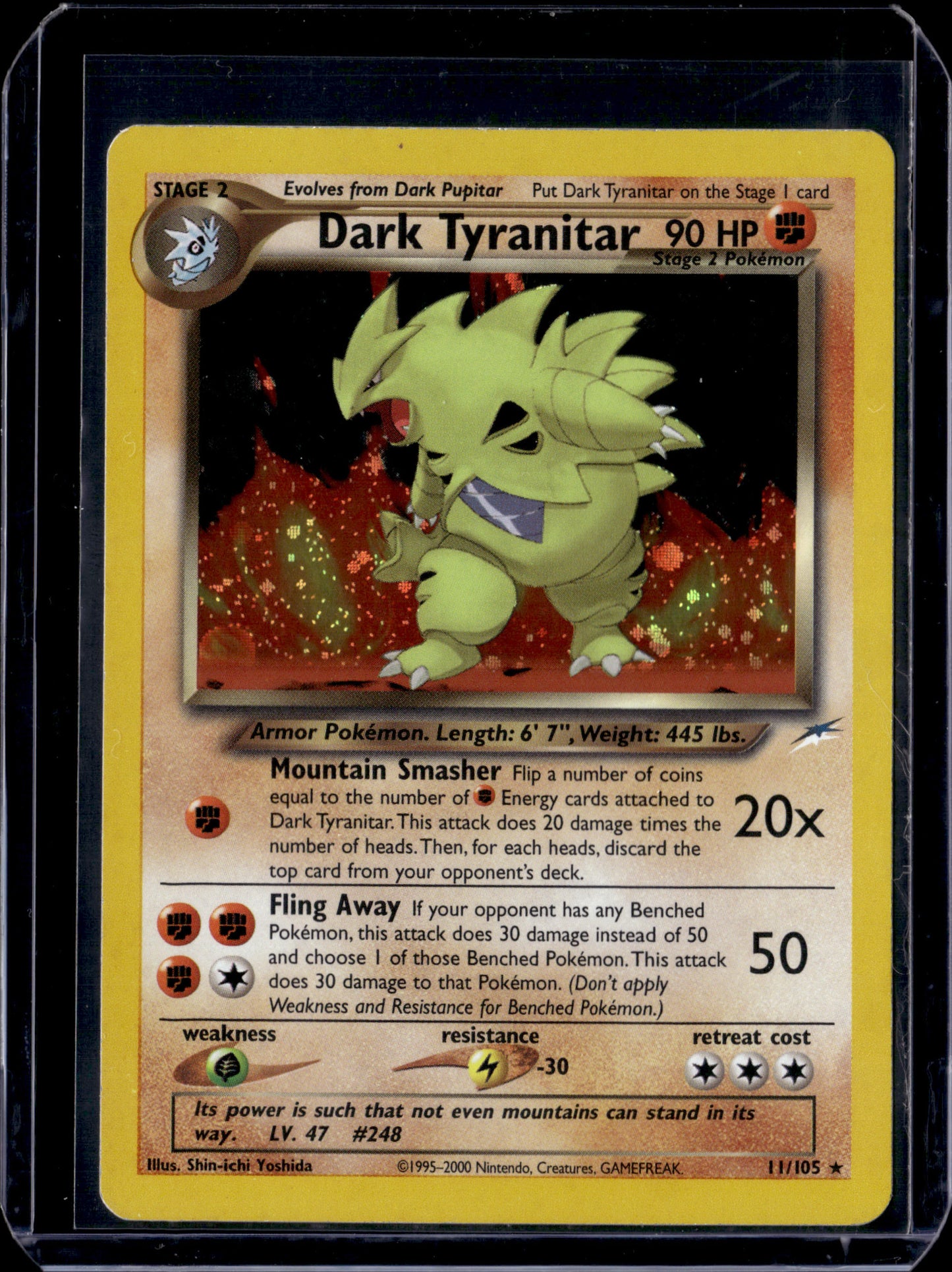 Dark Tyranitar Neo Destiny #011/105 Unlimited Holofoil Pokémon Card (front)