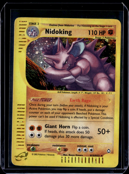 Nidoking (H18) Aquapolis #H18/H32 Holofoil Pokémon Card (front)