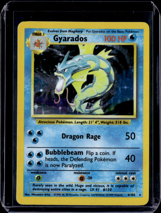 Gyarados Base Set #006/102 Holofoil Pokémon Card (front)