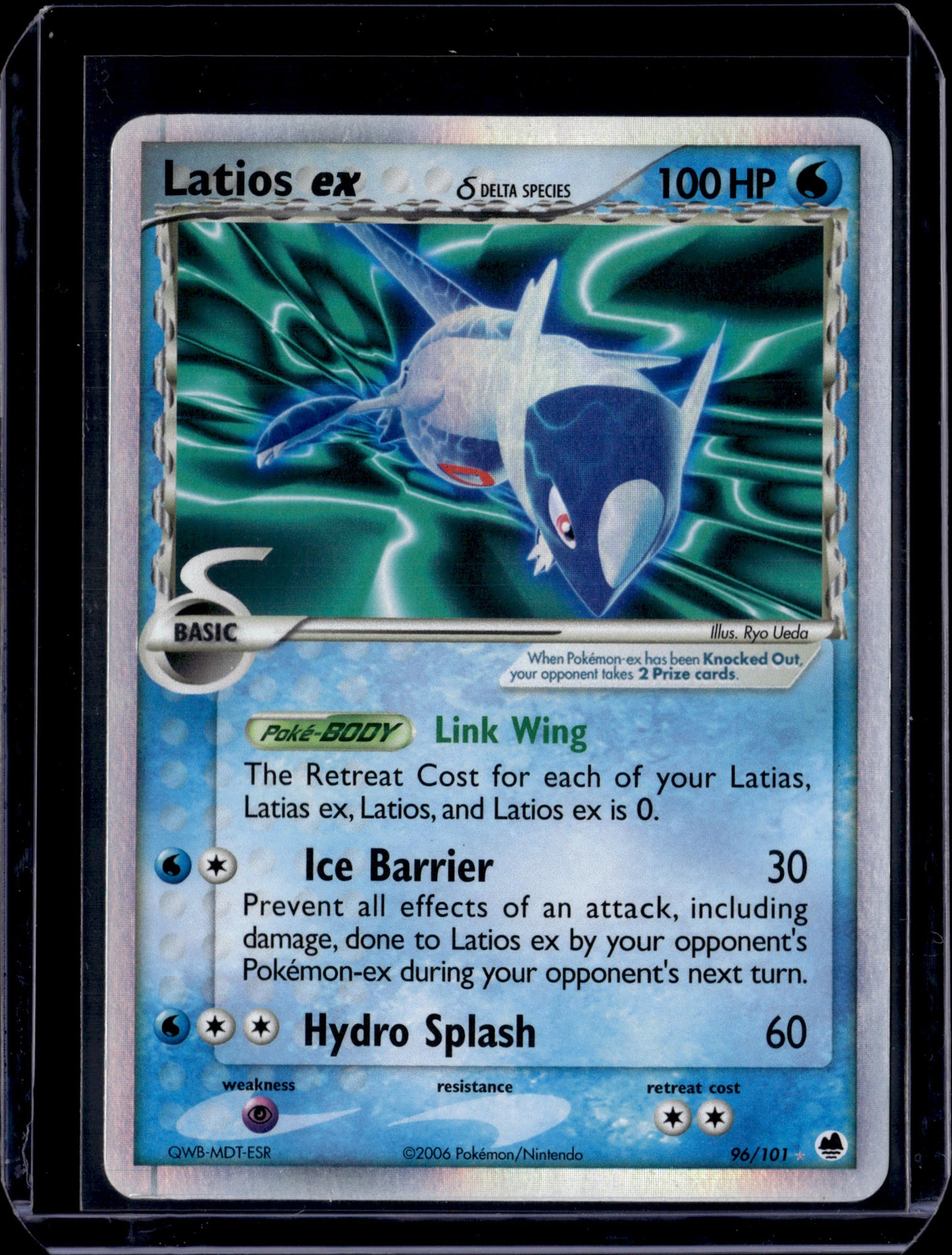 Latios ex (Delta Species) Dragon Frontiers #96/101 Holofoil Pokémon Card (front)