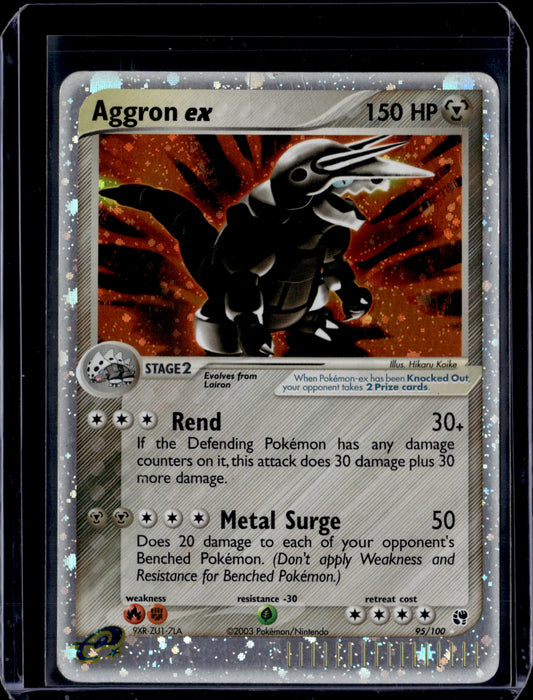 Aggron ex Sandstorm #95/100 Holofoil Pokémon Card (front)