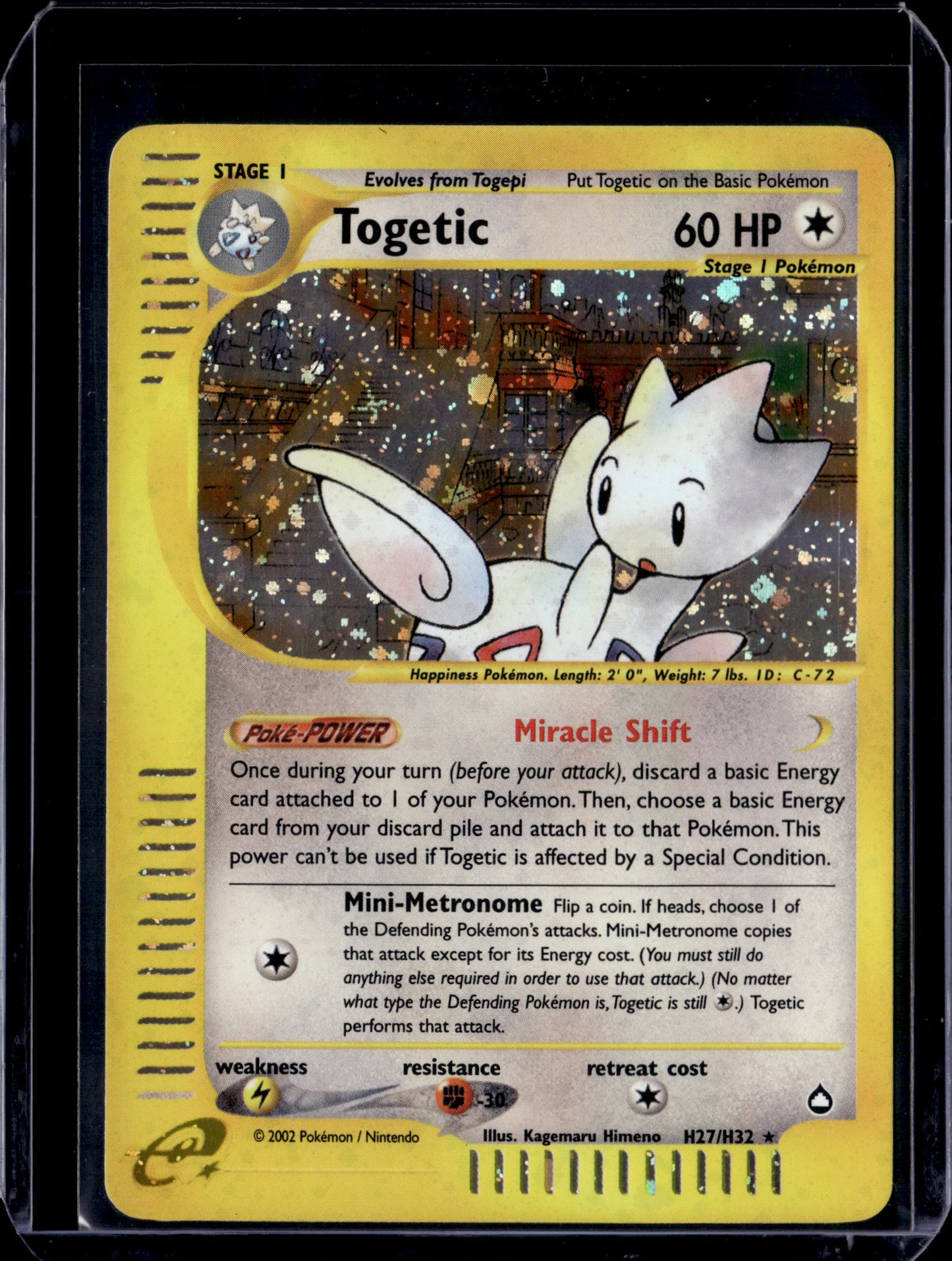 Togetic (H27) Aquapolis #H27/H32 Holofoil Pokémon Card (front)