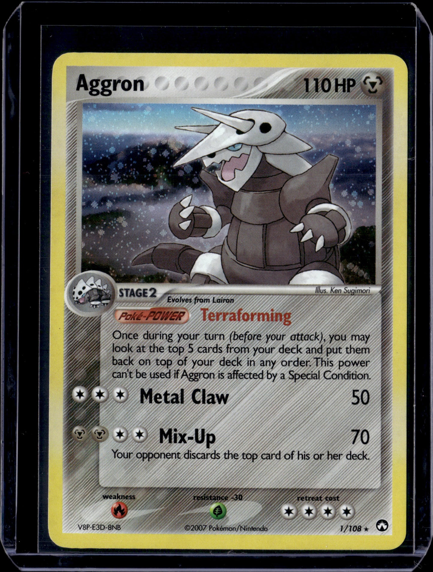 Aggron Power Keepers #1/108 Holofoil Pokémon Card (front)