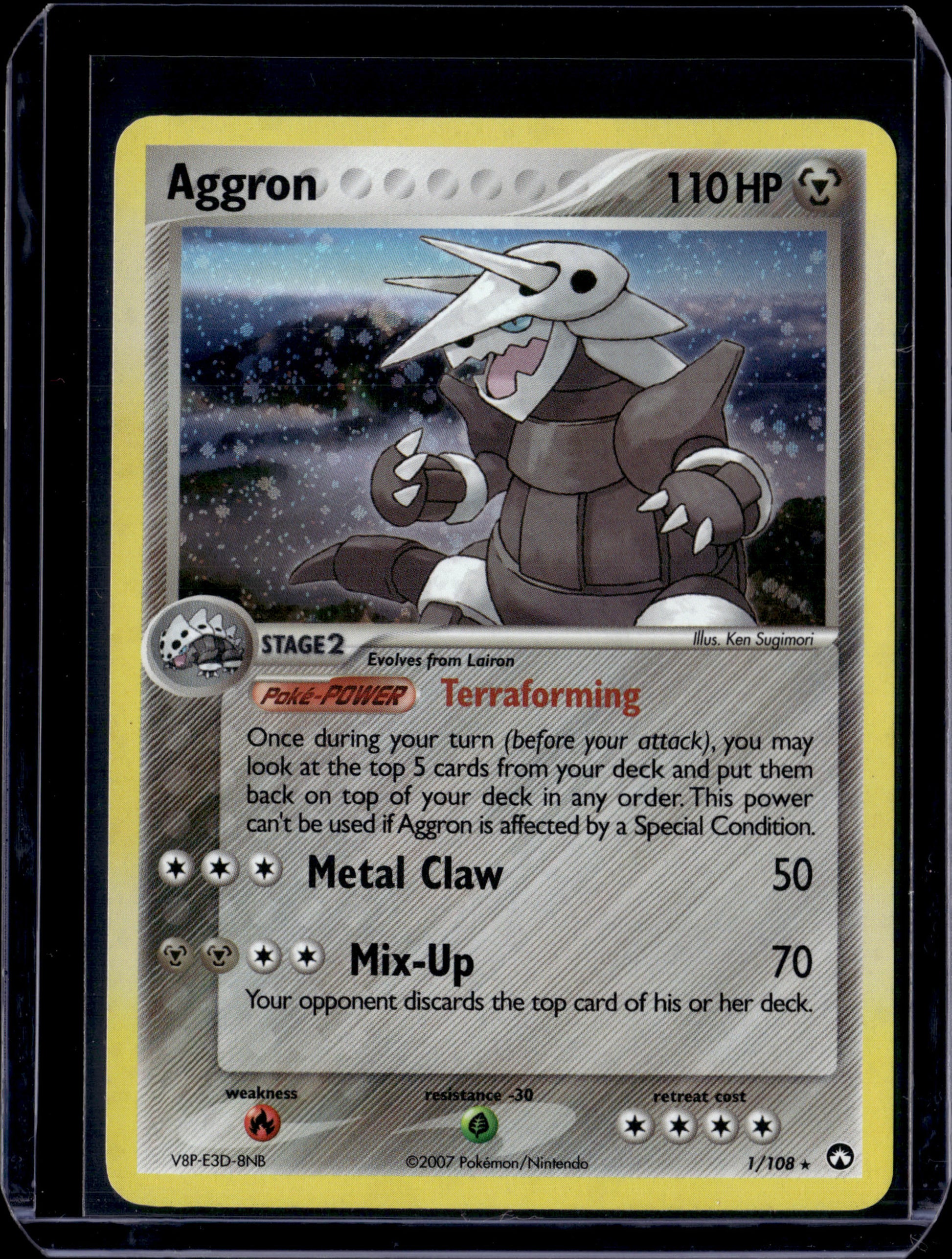 Aggron Power Keepers #1/108 Holofoil Pokémon Card (front)