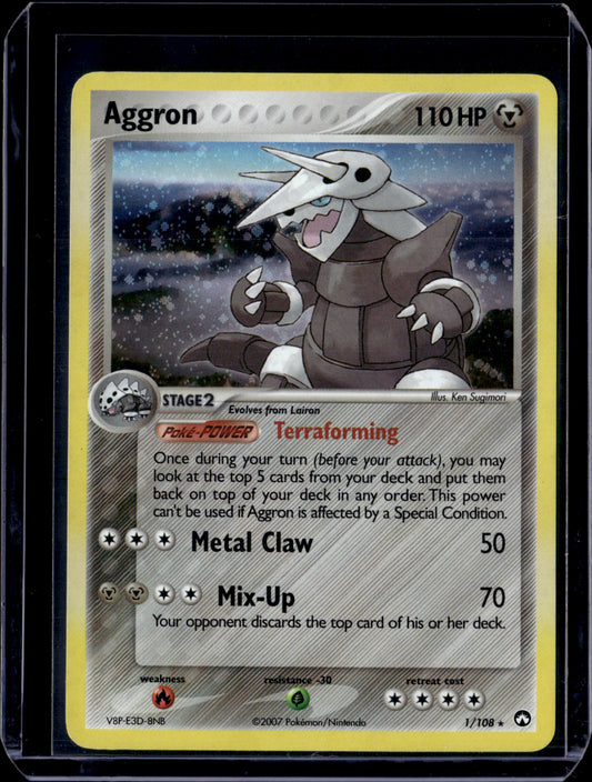 Aggron Power Keepers #1/108 Holofoil Pokémon Card (front)