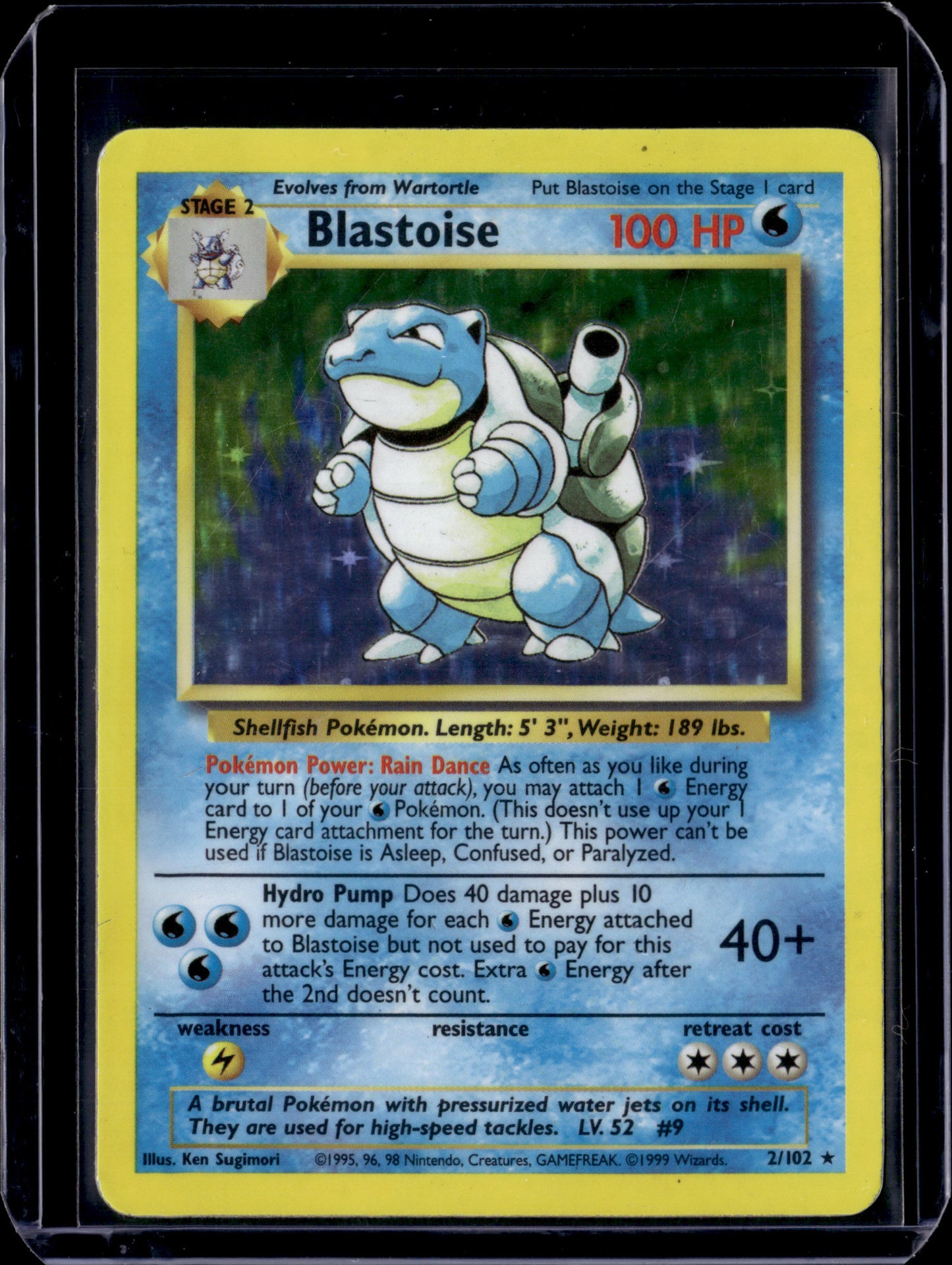 Blastoise Base Set #002/102 Holofoil Pokémon Card (front)