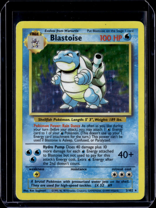 Blastoise Base Set #002/102 Holofoil Pokémon Card (front)