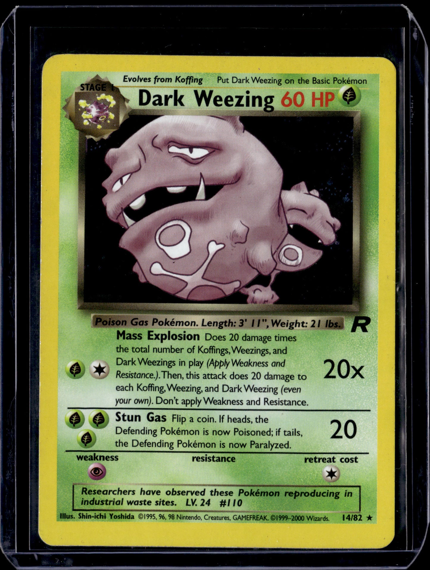 Dark Weezing (14) Team Rocket #14/82 Unlimited Holofoil Pokémon Card (front)