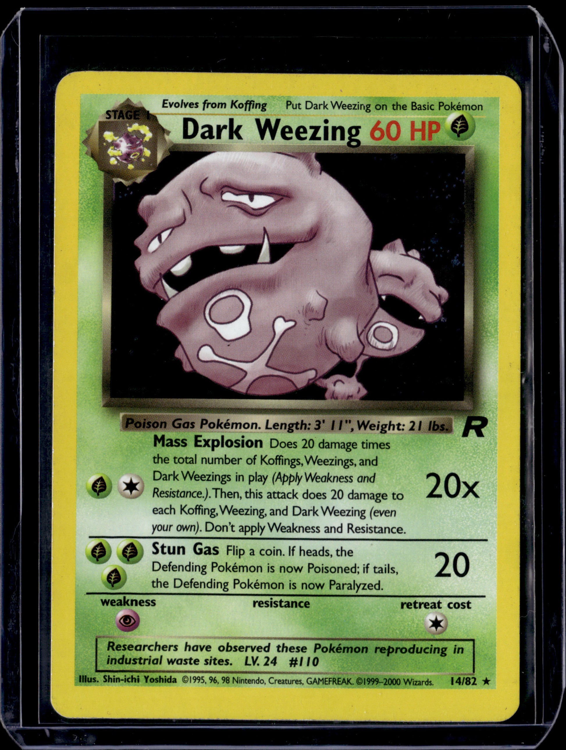 Dark Weezing (14) Team Rocket #14/82 Unlimited Holofoil Pokémon Card (front)