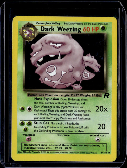 Dark Weezing (14) Team Rocket #14/82 Unlimited Holofoil Pokémon Card (front)